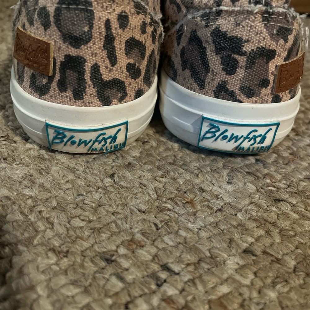 Blowfish Tan and Black Animal Print Sneakers